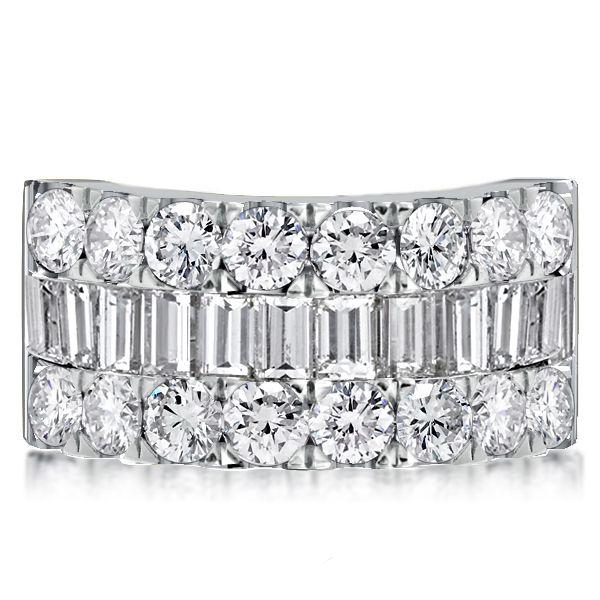 Baguette Cut Half Eternity Sterling Silver Wedding Anniversary Band - 4.50 CT. TW.