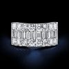 Baguette Cut Half Eternity Sterling Silver Wedding Anniversary Band - 4.50 CT. TW.