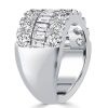 Baguette Cut Half Eternity Sterling Silver Wedding Anniversary Band - 4.50 CT. TW.