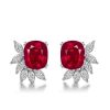 Ruby & Marquise Sterling Silver Stud Earrings - 15 CT. TW.