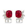 Ruby & Marquise Sterling Silver Stud Earrings - 15 CT. TW.