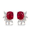 Ruby & Marquise Sterling Silver Stud Earrings - 15 CT. TW.