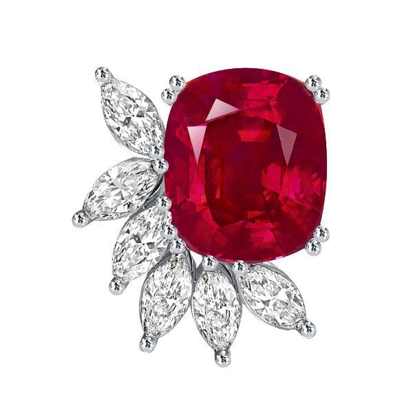 Ruby & Marquise Sterling Silver Stud Earrings - 15 CT. TW.
