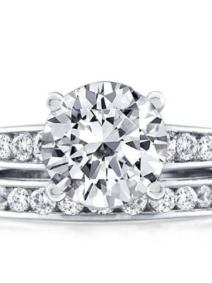 Sterling Silver Round Cut Channel Set Bridal Ring Set - 4.75 CT Center Stone