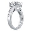Sterling Silver Round Cut Channel Set Bridal Ring Set - 4.75 CT Center Stone