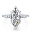 Marquise Cut Created White Sapphire Engagement Ring - 925 Sterling Silver