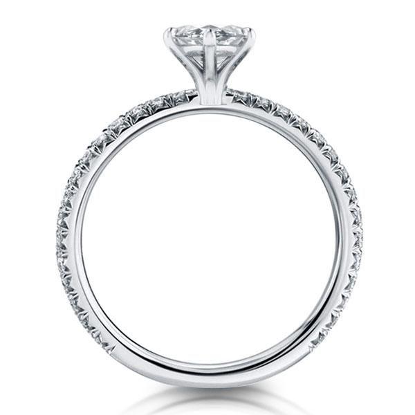 Marquise Cut Created White Sapphire Engagement Ring - 925 Sterling Silver