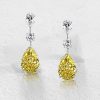 Pear Cut Yellow Topaz Drop Earrings - Sterling Silver Dangle Earrings for Women