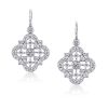 Sterling Silver Four Leaf Clover Drop Earrings - Lucky Charm Dangles
