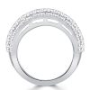 Baguette White Sapphire Anniversary Band - Sterling Silver Ring for Women