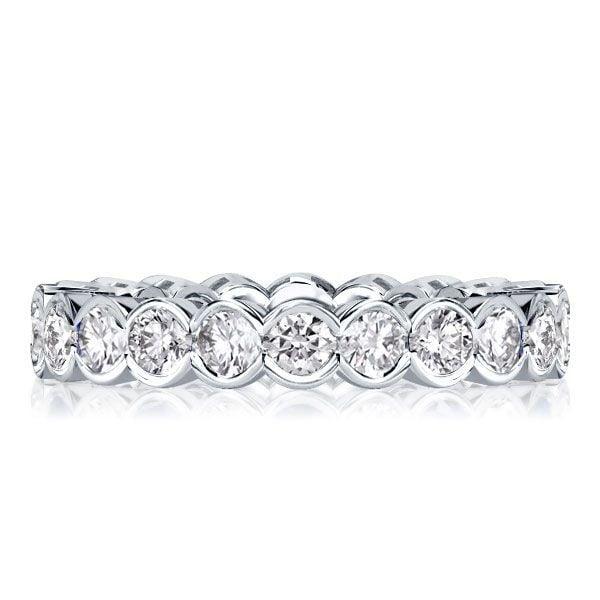 Vintage White and Blue Sapphire Stackable Band Set in 925 Sterling Silver