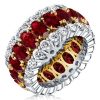Two-Tone Sterling Silver Wedding Band Set - Yellow Gold & Silver
