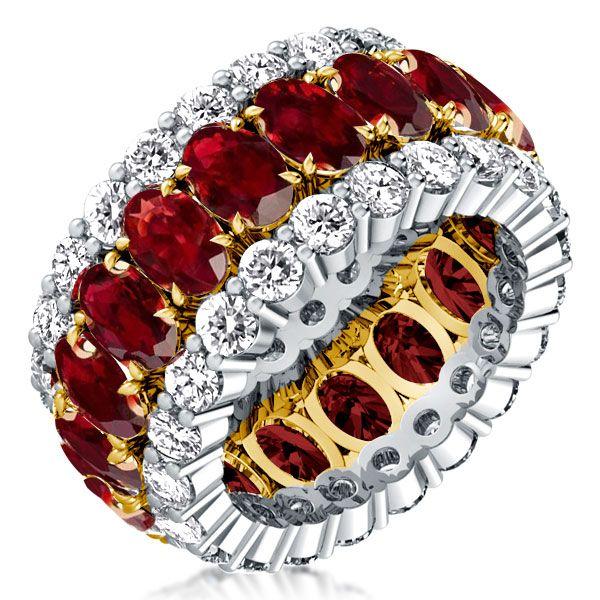 Two-Tone Sterling Silver Wedding Band Set - Yellow Gold & Silver