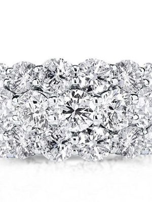 Triple Row Eternity Band - 7.5 CT. TW. Simulated Diamond Wedding Ring in Sterling Silver