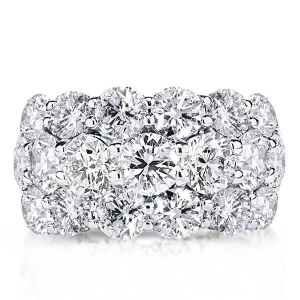 Triple Row Eternity Band - 7.5 CT. TW. Simulated Diamond Wedding Ring in Sterling Silver