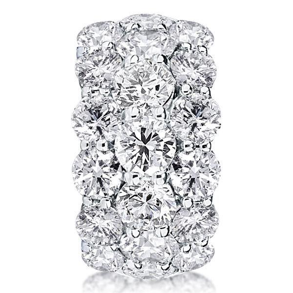 Triple Row Eternity Band - 7.5 CT. TW. Simulated Diamond Wedding Ring in Sterling Silver