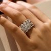 Triple Row Eternity Band - 7.5 CT. TW. Simulated Diamond Wedding Ring in Sterling Silver