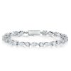 Sterling Silver Marquise & Round CZ Tennis Bracelet - 7.8 CT TW