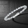 Sterling Silver Marquise & Round CZ Tennis Bracelet - 7.8 CT TW