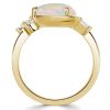 Pear Cut Opal Engagement Ring in 18K Gold Plated Sterling Silver, 3.44 CT.