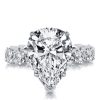 Pear Cut Created White Sapphire Eternity Engagement Ring - Sterling Silver