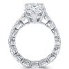Pear Cut Created White Sapphire Eternity Engagement Ring - Sterling Silver