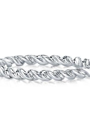 Sterling Silver Twist Wedding Band - Classic Design