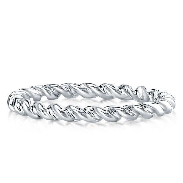 Sterling Silver Twist Wedding Band - Classic Design