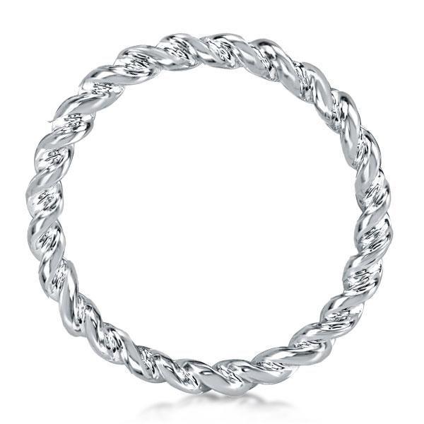 Sterling Silver Twist Wedding Band - Classic Design