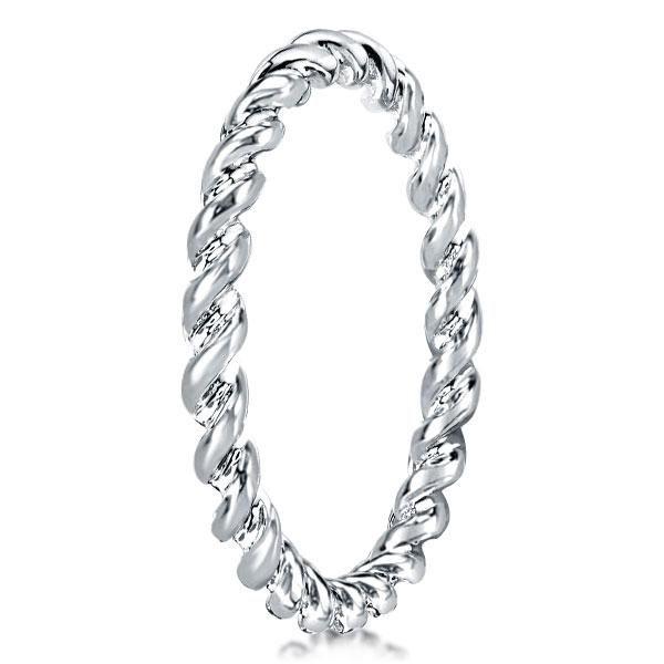 Sterling Silver Twist Wedding Band - Classic Design