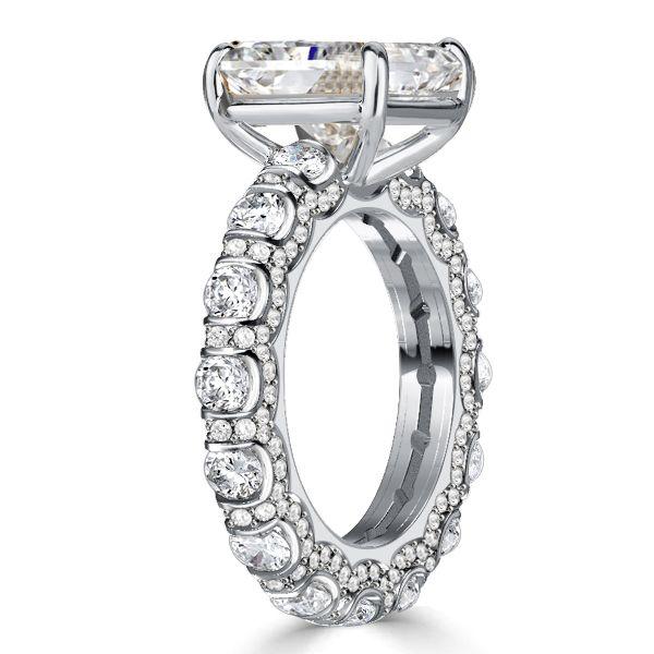 Eternity Emerald Cut 5.00 CT. TW. Solitaire Engagement Ring - 925 Sterling Silver