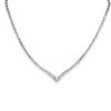 925 Sterling Silver Right Angle Tennis Necklace - 18 Inch