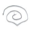 925 Sterling Silver Right Angle Tennis Necklace - 18 Inch