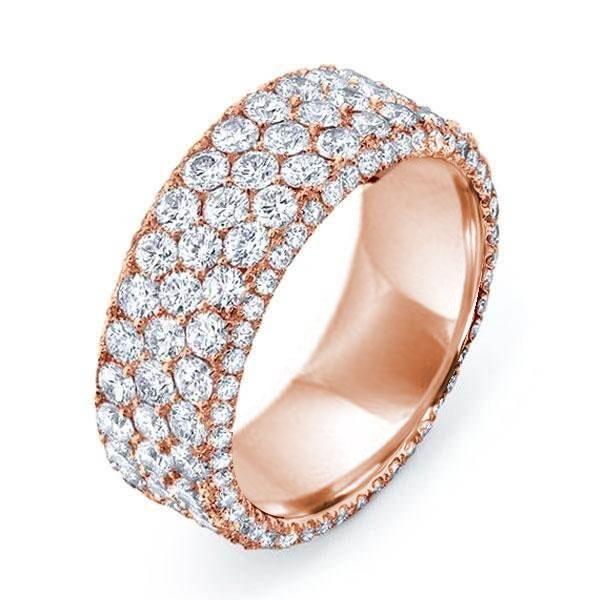 Micro Pave Cubic Zirconia Rose Gold Eternity Wedding Band