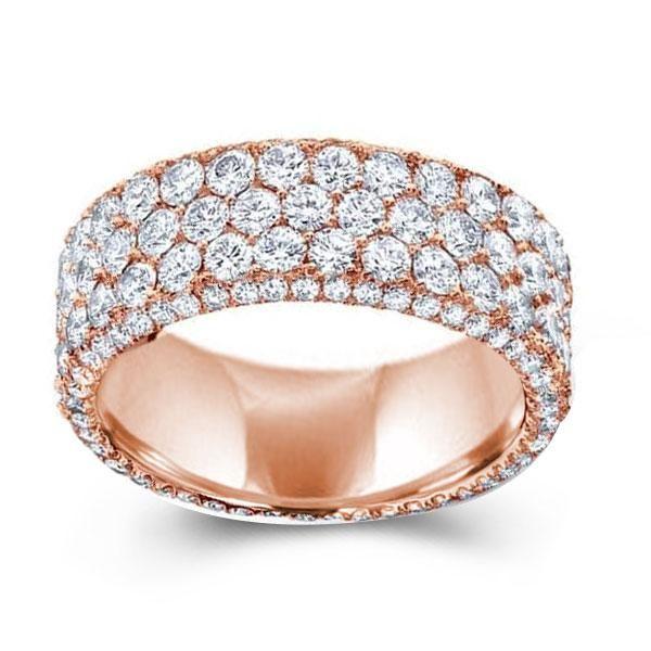 Micro Pave Cubic Zirconia Rose Gold Eternity Wedding Band