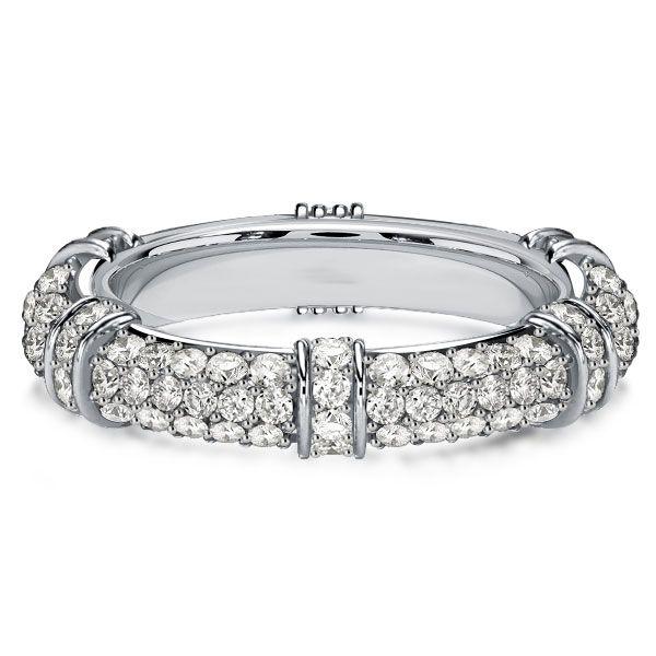 1.20 CT. TW. Round Cut Paved Eternity Band in Sterling Silver - Anniversary & Wedding Ring