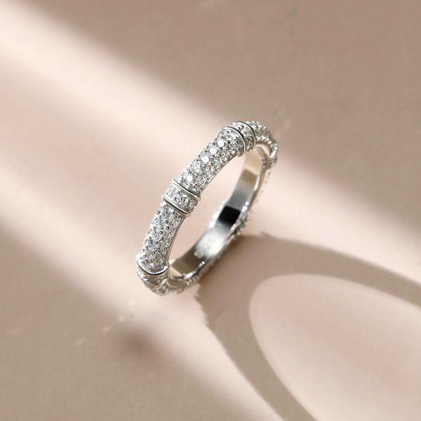 1.20 CT. TW. Round Cut Paved Eternity Band in Sterling Silver - Anniversary & Wedding Ring