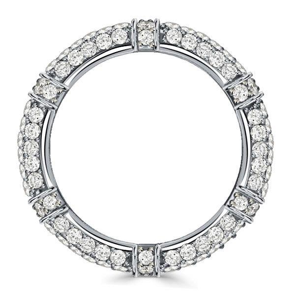 1.20 CT. TW. Round Cut Paved Eternity Band in Sterling Silver - Anniversary & Wedding Ring