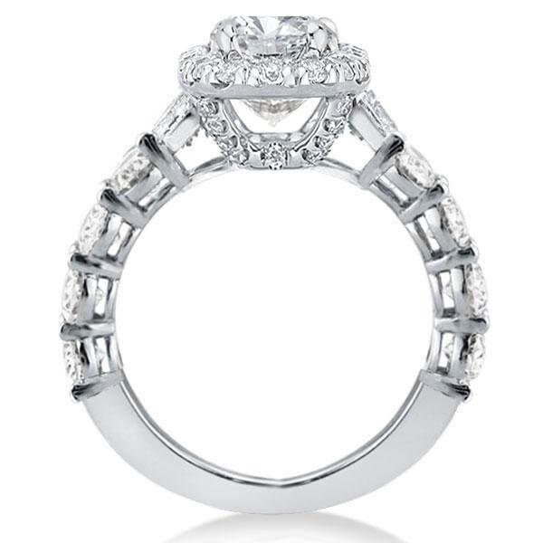 Oval Cut Halo Bridal Set - 925 Sterling Silver - 4.7 CT Center Stone