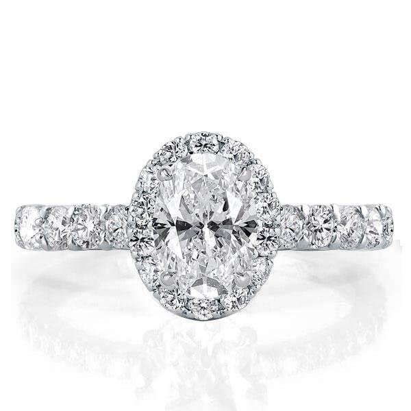 Oval Cut Halo Bridal Set - 925 Sterling Silver - 4.7 CT Center Stone