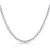 2.5mm Round Cut Bezel Set Tennis Necklace in 925 Sterling Silver