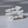 Toi Et Moi Pear Cut Sterling Silver Engagement Ring - Spiral Design