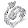 Toi Et Moi Pear Cut Sterling Silver Engagement Ring - Spiral Design