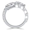 Toi Et Moi Pear Cut Sterling Silver Engagement Ring - Spiral Design