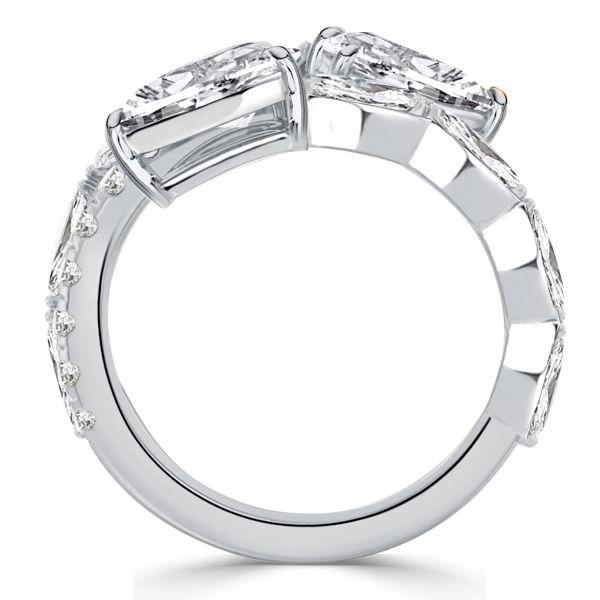 Toi Et Moi Pear Cut Sterling Silver Engagement Ring - Spiral Design