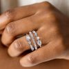 Toi Et Moi Pear Cut Sterling Silver Engagement Ring - Spiral Design