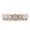 18K Rose Gold Plated Sterling Silver Triple Row Eternity Band Set with Created White Sapphire