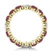 Golden Oval Eternity Wedding Band - 18K Gold Plated Created White Sapphire Ring
