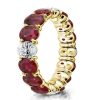 Golden Oval Eternity Wedding Band - 18K Gold Plated Created White Sapphire Ring
