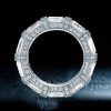 Emerald and Round Cut Halo Wedding Band in 925 Sterling Silver
